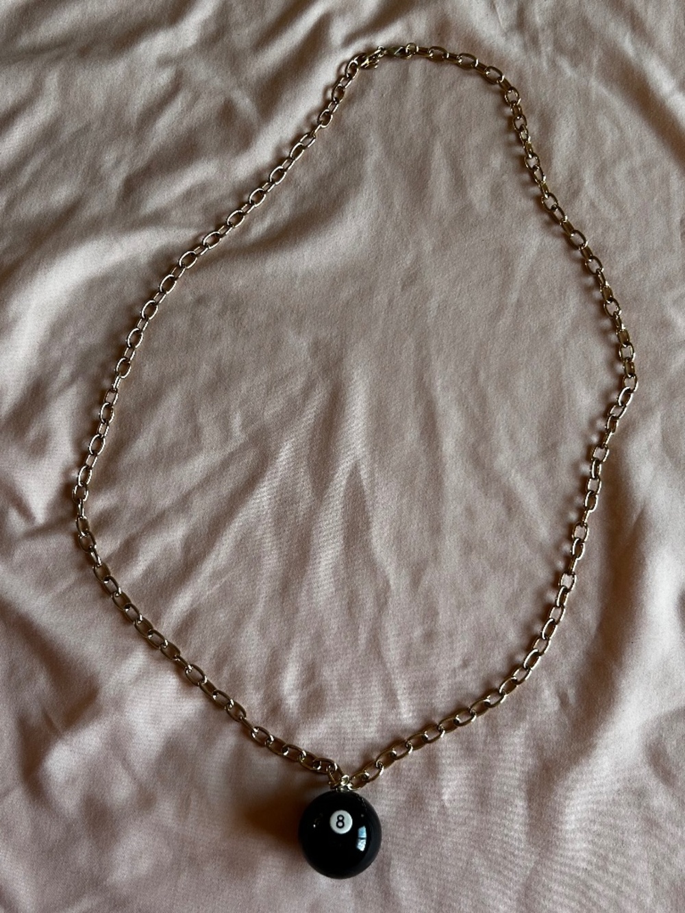 New! Billiards 8 Ball Chain Necklace